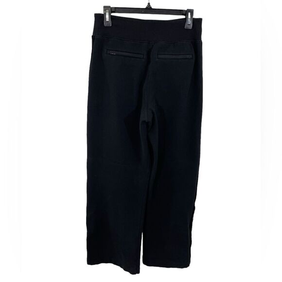 Athleta Retroplush Velvet Straight Leg Pant Black Size SMALL Athleisure Casual - Picture 3 of 11